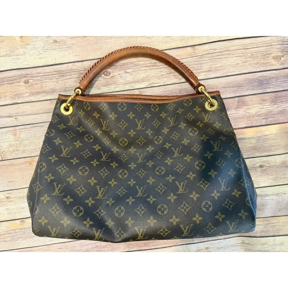 LOUIS VUITTON Artsy GM Shoulder Bag Large Monogram Woven Handle Leather Tote LV